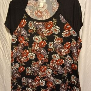 Just Be Black and Orange Raglan Graphic Tee